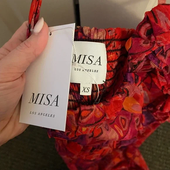 NWT Adrienne Midi Dress in Abstract Butterfly - MISA Los Angeles - Picture 2 of 5